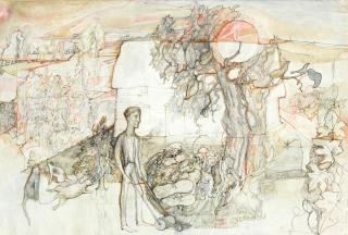 Leslie Hurry - The Gardener, Buntings