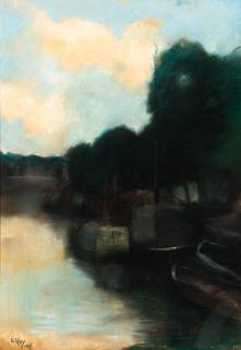 Lesser Ury - Auf dem Kanal