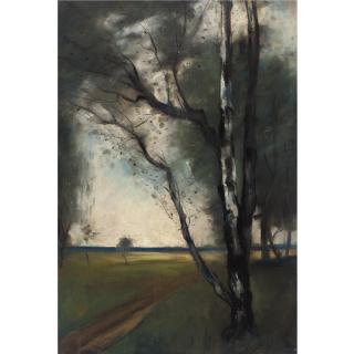 Lesser Ury - Birken Am Waldrand