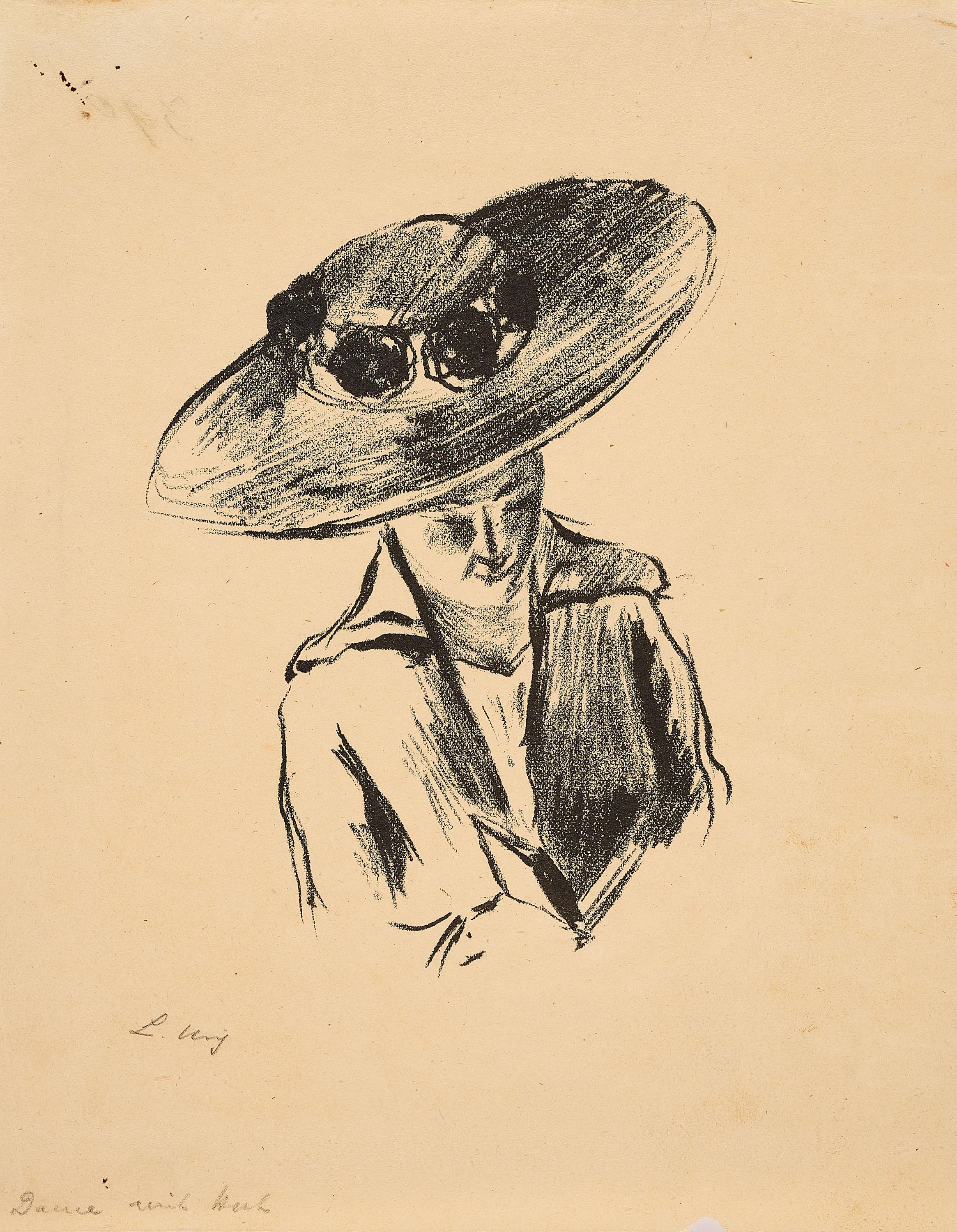 Lesser Ury - Dame mit Hut.