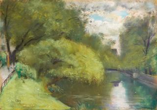 Lesser Ury - Fußsteg am Landwehrkanal (Lützow-Brücke), Berlin