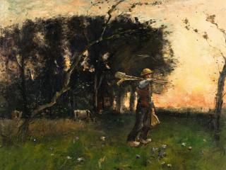 Lesser Ury - Junger Bauer, vom Feld heimkommend