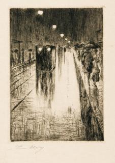 Lesser Ury - Leipzigerstraße im Regen.