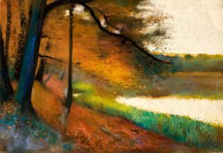 Lesser Ury - Ohne Titel (Landschaft an See).