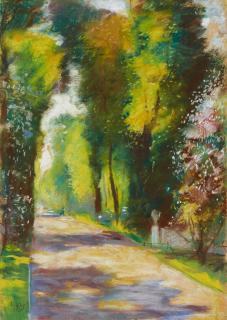 Lesser Ury - Sonniger Parkweg (Hauptallee im Park Sanssouci, Potsdam?)