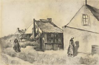 Lesser Ury - Zwei Bäuerinnen Im Dorf