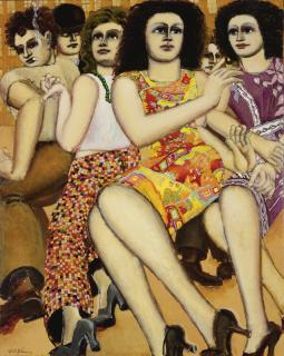 Lester F. Johnson - Street Scene, People Walking #2