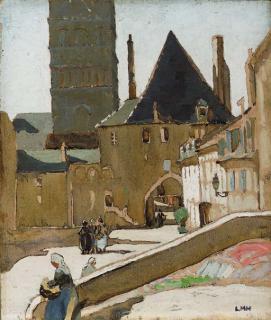 Letitia Marion Hamilton, R.H.A. - Courtyard, La Charité, Loire Valley, France