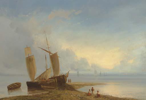 Lev Feliksovich Lagorio - Ships Moored At Low Tide