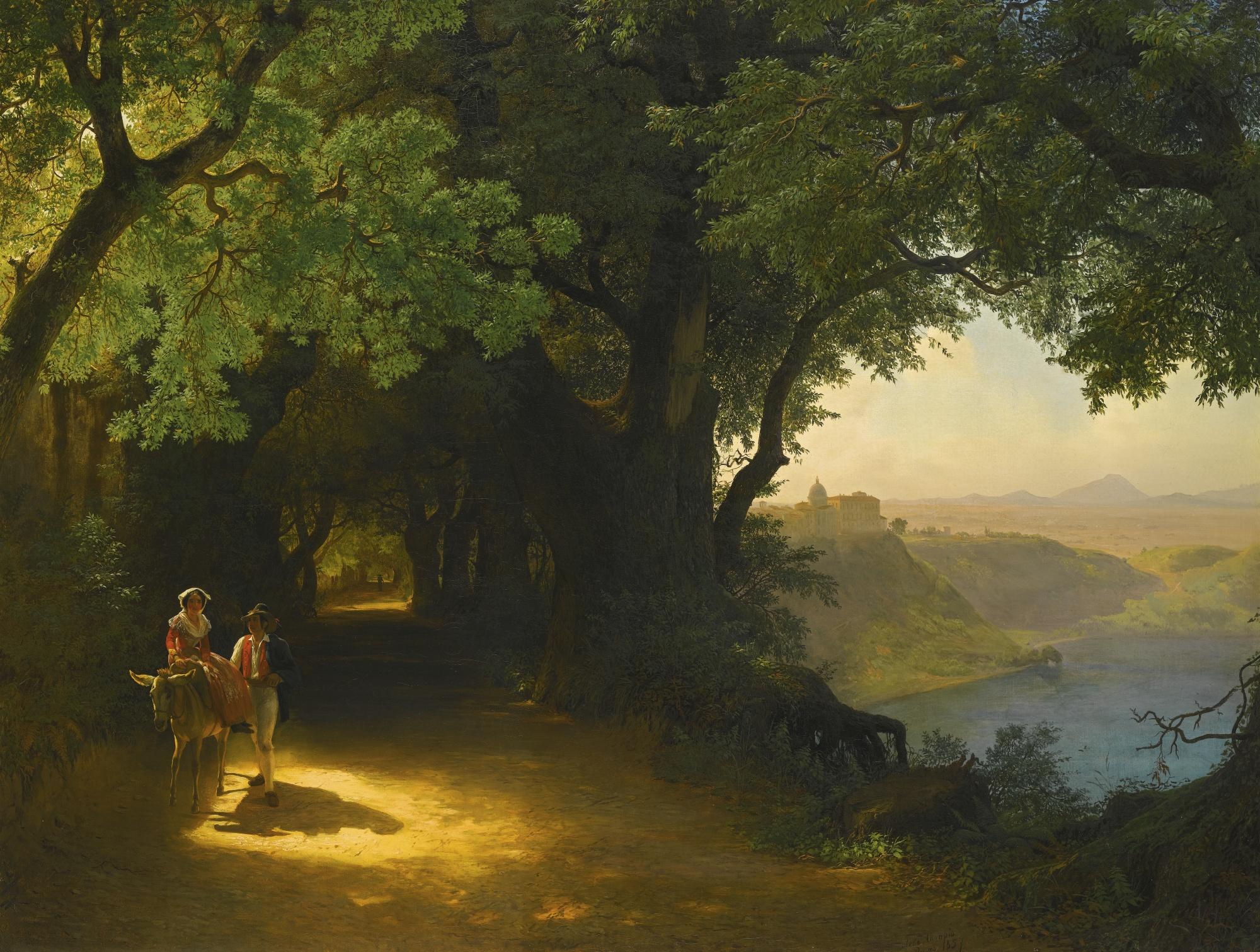 Lev Feliksovich Lagorio - View Of Castel Gandolfo And Lake Albano