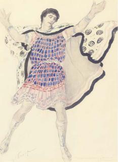 Lev Samoilovich Bakst - A costume design for Hippolyte; A Messenger