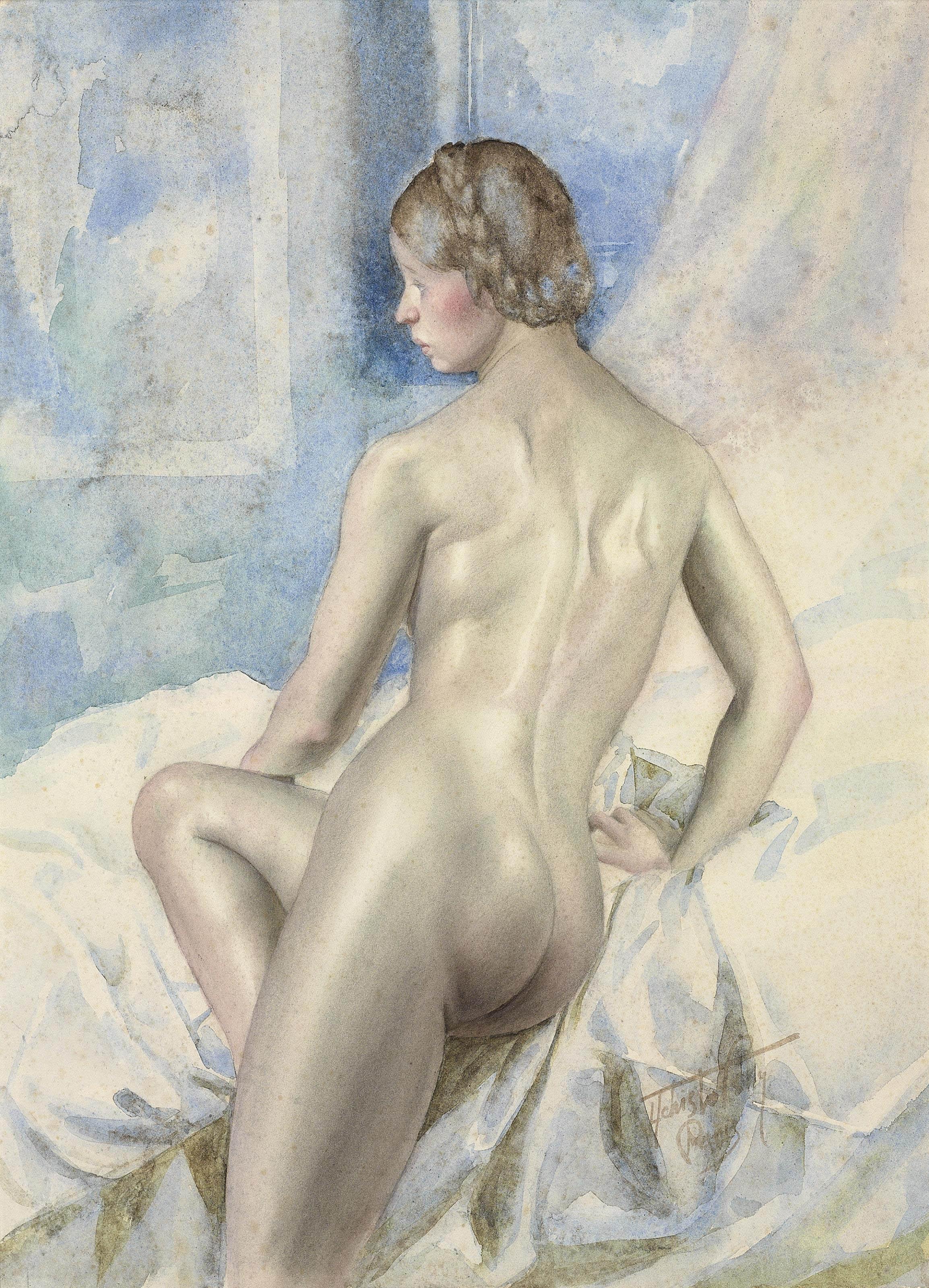 Lev Tchistovsky - Nude with her head turned