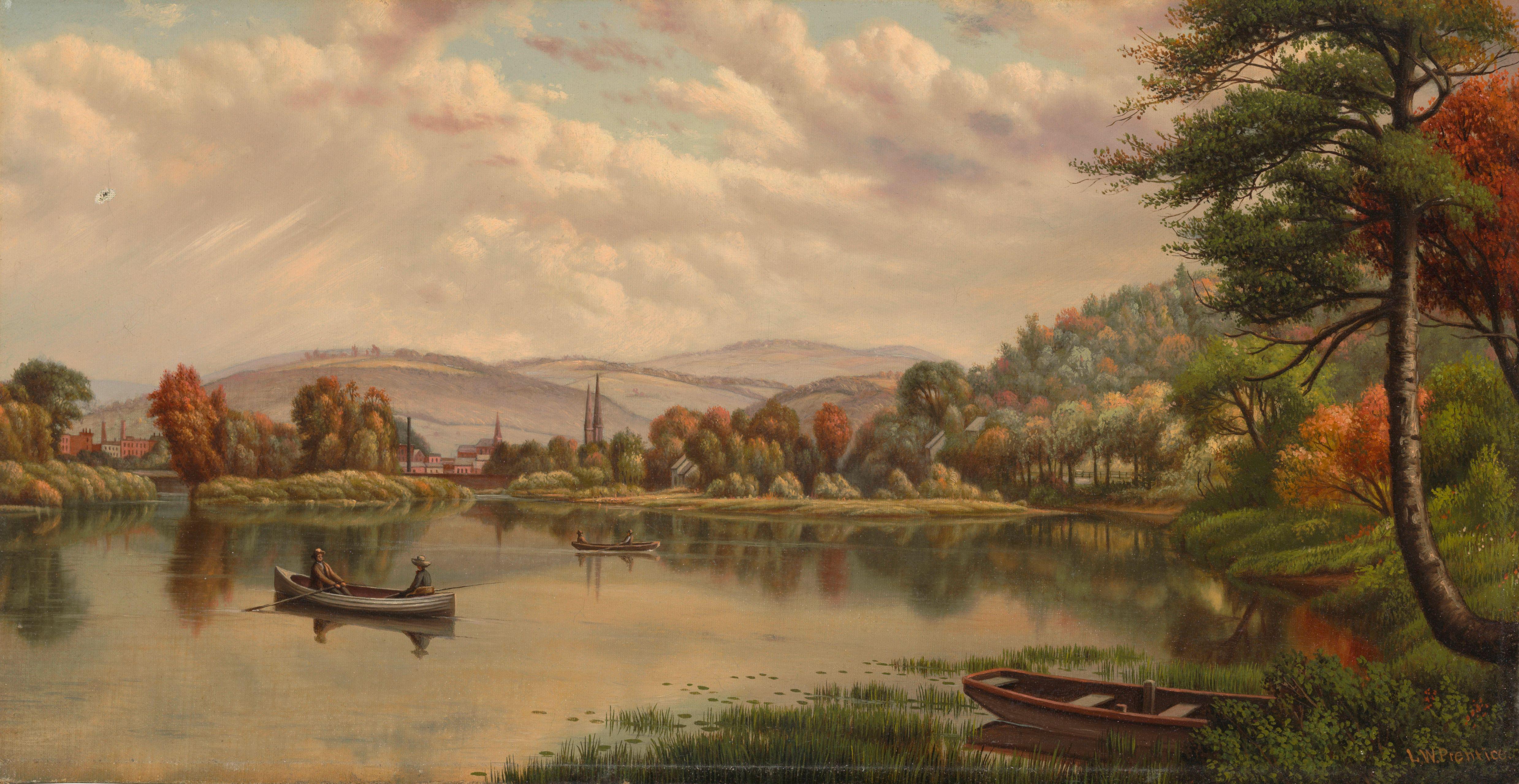 Levi Wells Prentice - Boating in Autumn