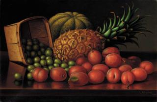 Levi Wells Prentice - Gooseberries, Plums, Pineapple and Cantaloupe