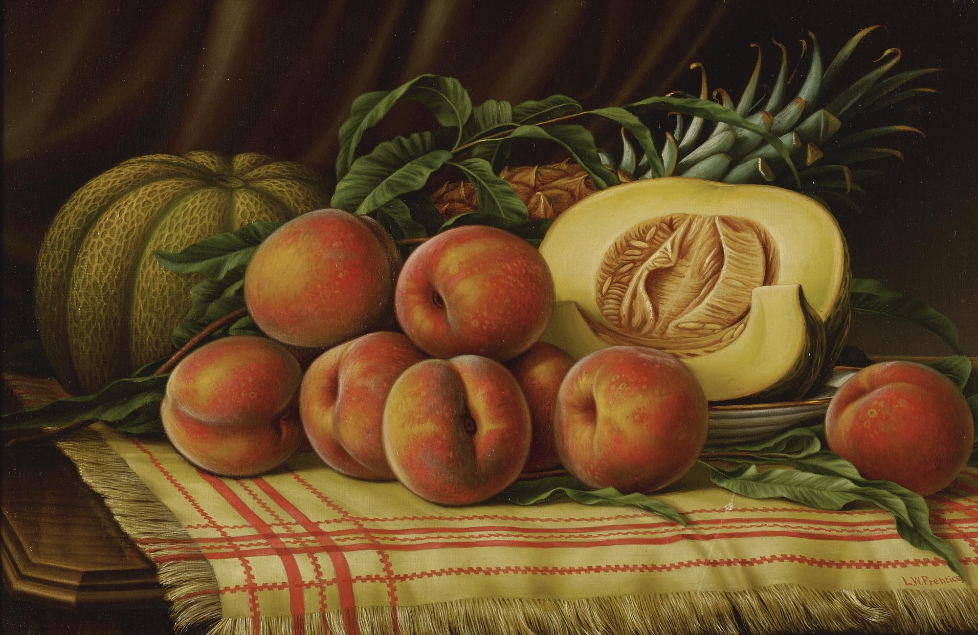 Levi Wells Prentice - Melons, Peaches And Pineapple