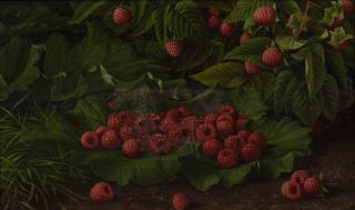 Levi Wells Prentice - Raspberries and Leaves, A Plein-Air Still Life