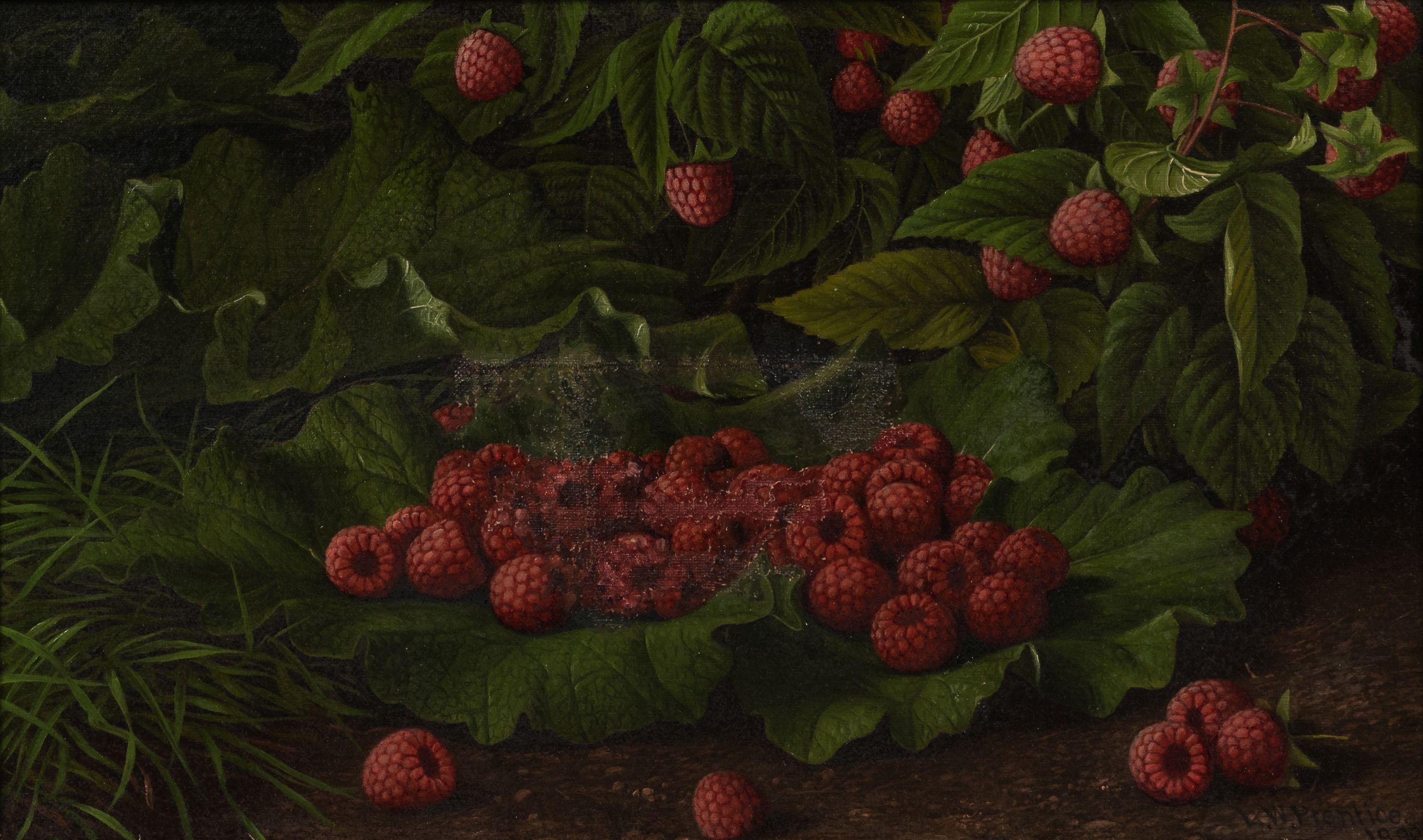 Levi Wells Prentice - Raspberries and Leaves, A Plein-Air Still Life