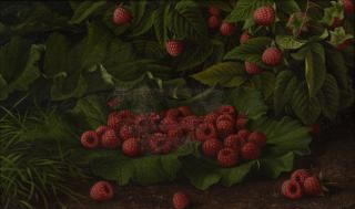Levi Wells Prentice - Raspberries and Leaves, A Plein-Air Still Life
