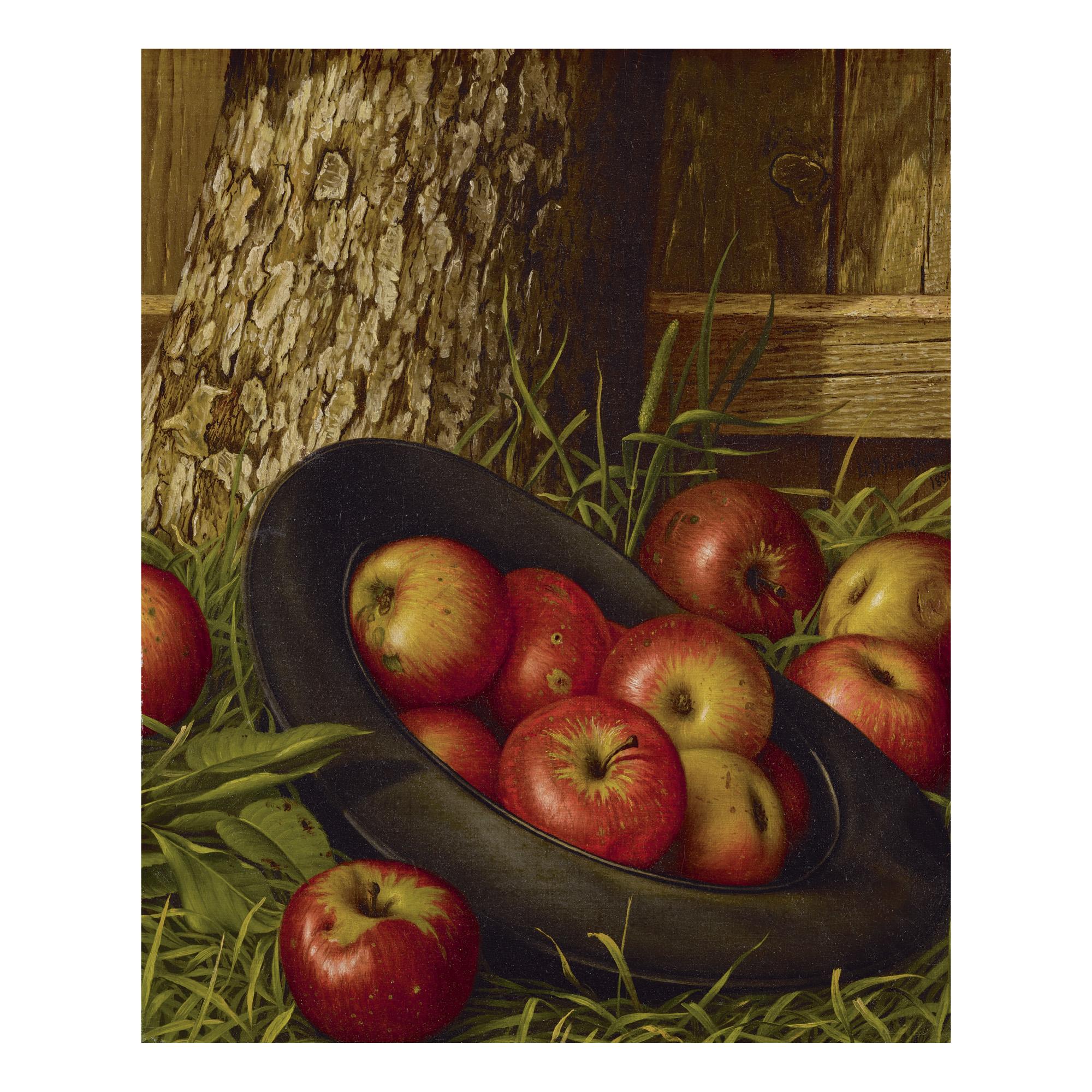 Levi Wells Prentice - Still Life Of Apples In A Hat