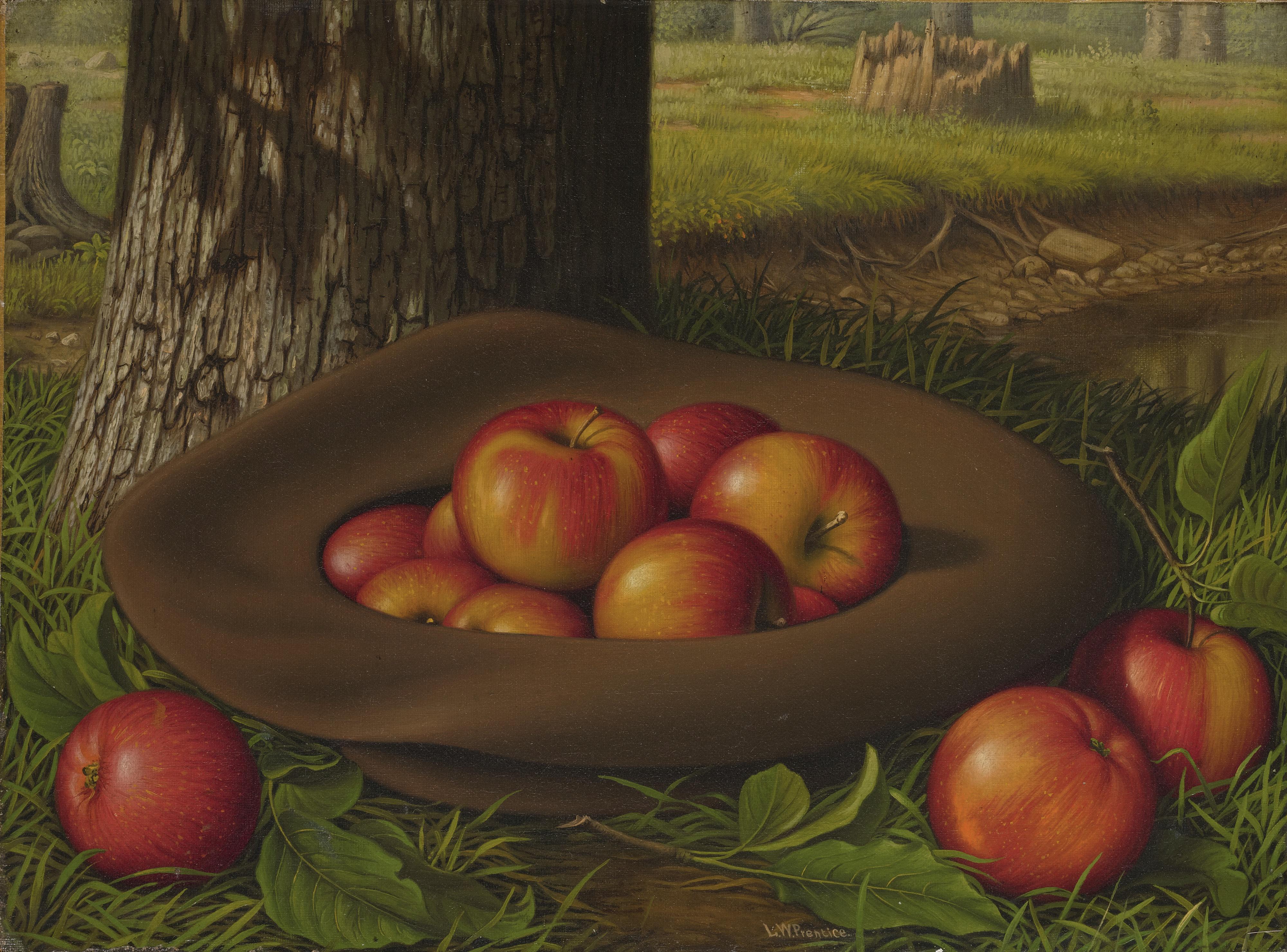 Levi Wells Prentice - Still Life With Apples In A Hat