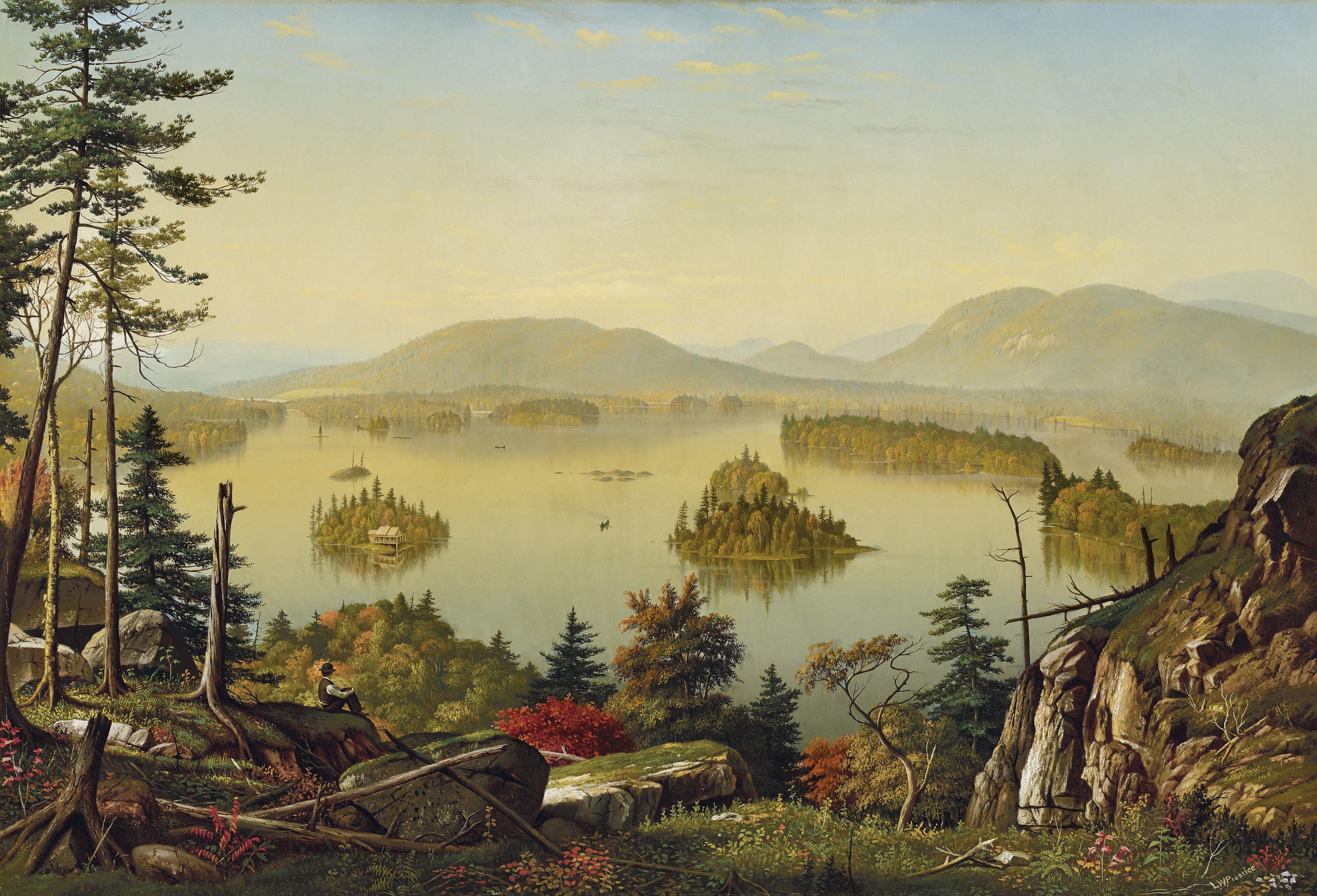 Levi Wells Prentice - View Of Blue Mountain Lake
