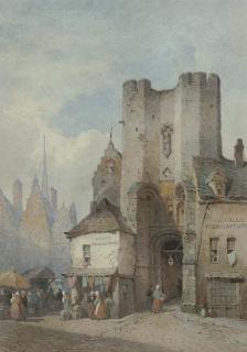 Lewis John Wood, N.W.S. - Castle Gateway, Derdelburg, Ghent
