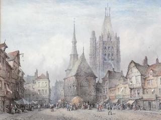 Lewis John Wood, N.W.S. - The market square