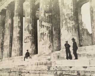 Lewis W. Hine - American Soldier and Sailor at the Parthenon, Athens, Greece, c. 1919