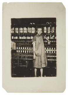 Lewis W. Hine - Anemic Little Spinner in Cotton Mill, North Pownal Cotton Mill (Addie Card)