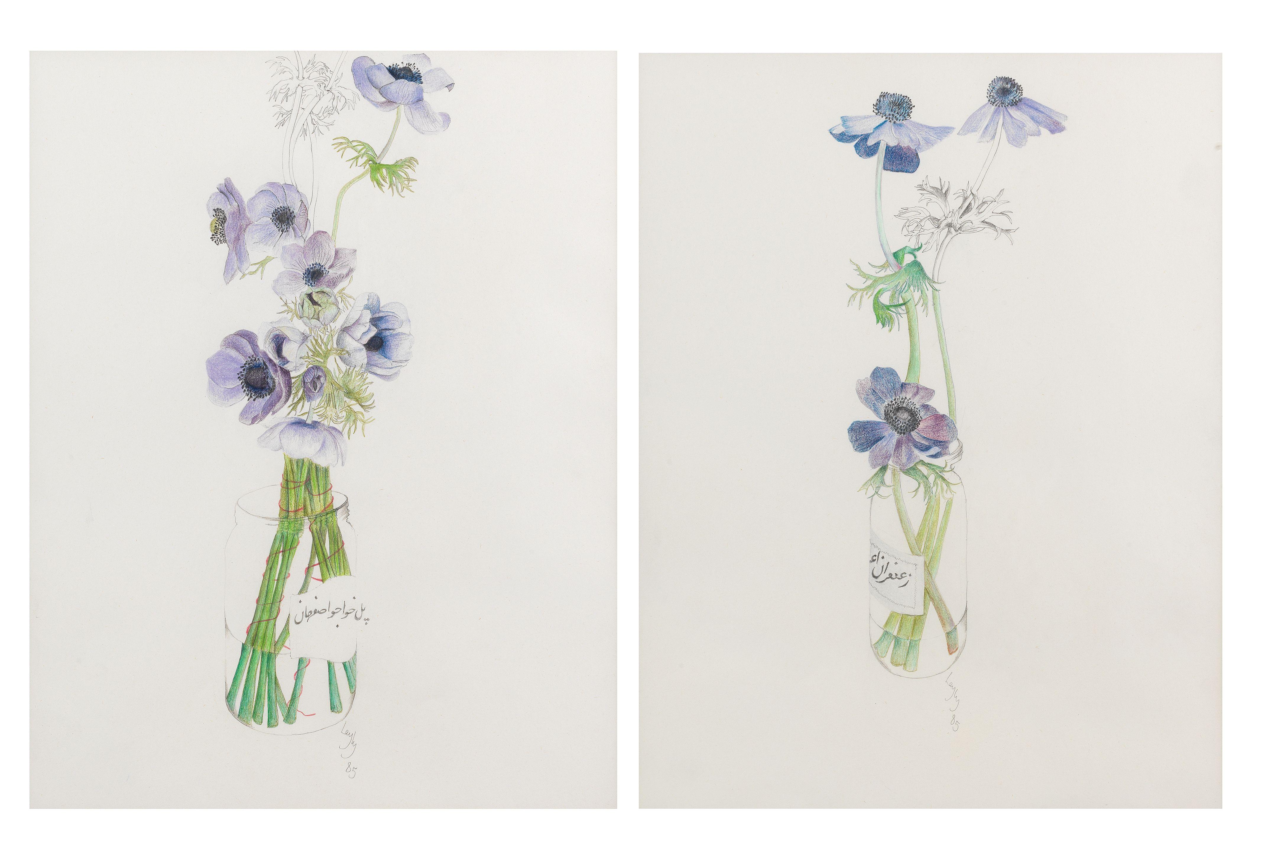 Leyly Matine-Daftary - Floral Studies 45 x 34cm each