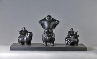 Li Chen - Dragon-Riding Buddha, Wisdom Bodhisattva and Fulfillment Bodhisattva