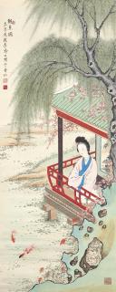 Li Fenggong - Appreciating Fish At The Pavilion