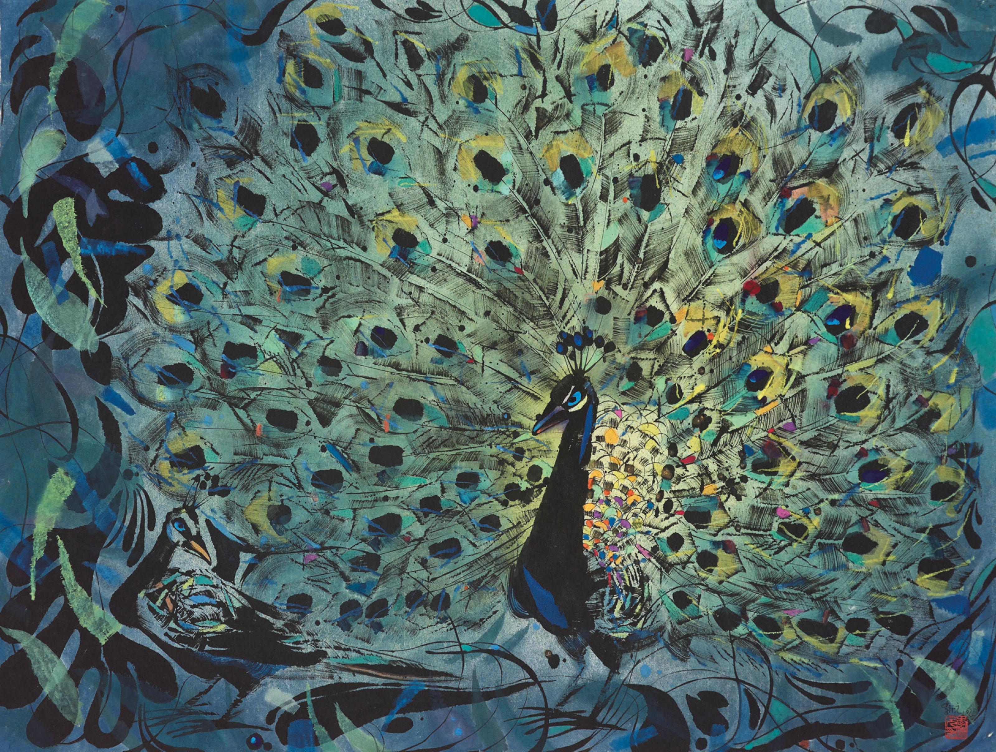 Li Fuyuan - Twin Peacocks