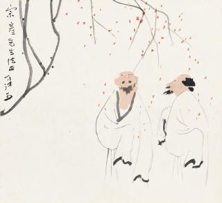 Li Keran - Red Leaves And Scholars