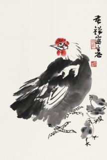 Li Kuchan - Hen And Little Chickens