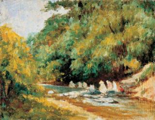 Li Mei-Shu - The Girls Washing Cloth by the Riverside