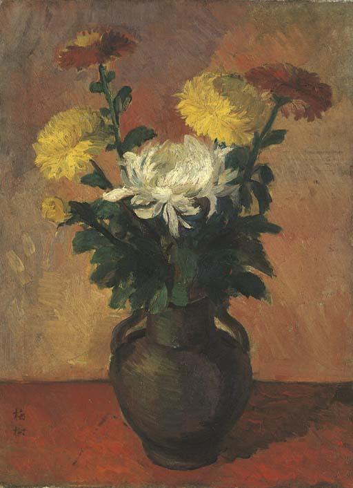 Li Meishu - Chrysanthemum Still Life