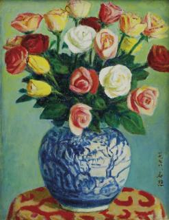 Li Shih-Chiao - Flowers In A Blue Vase