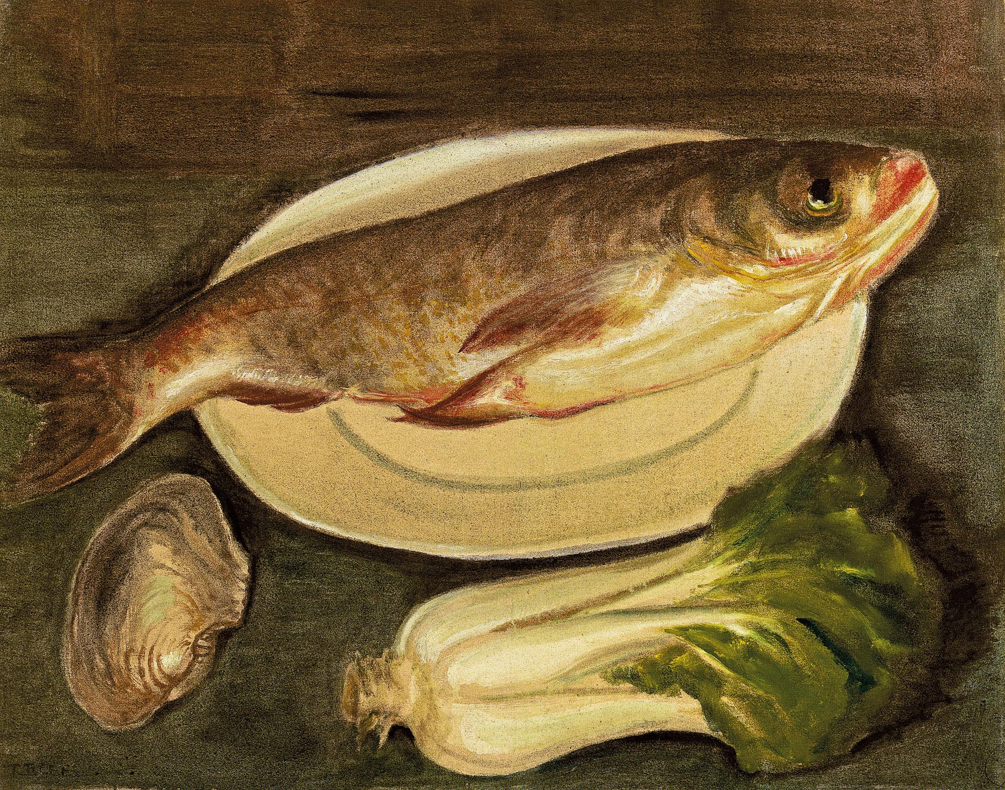 Li Tiefu - Still Life with Cabbage and Fish