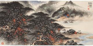 Li Xiongcai - Boating in Gorge, 1981