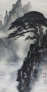 Li Xiongcai - Two Birds Flying Among Lofty Pine Cliffs