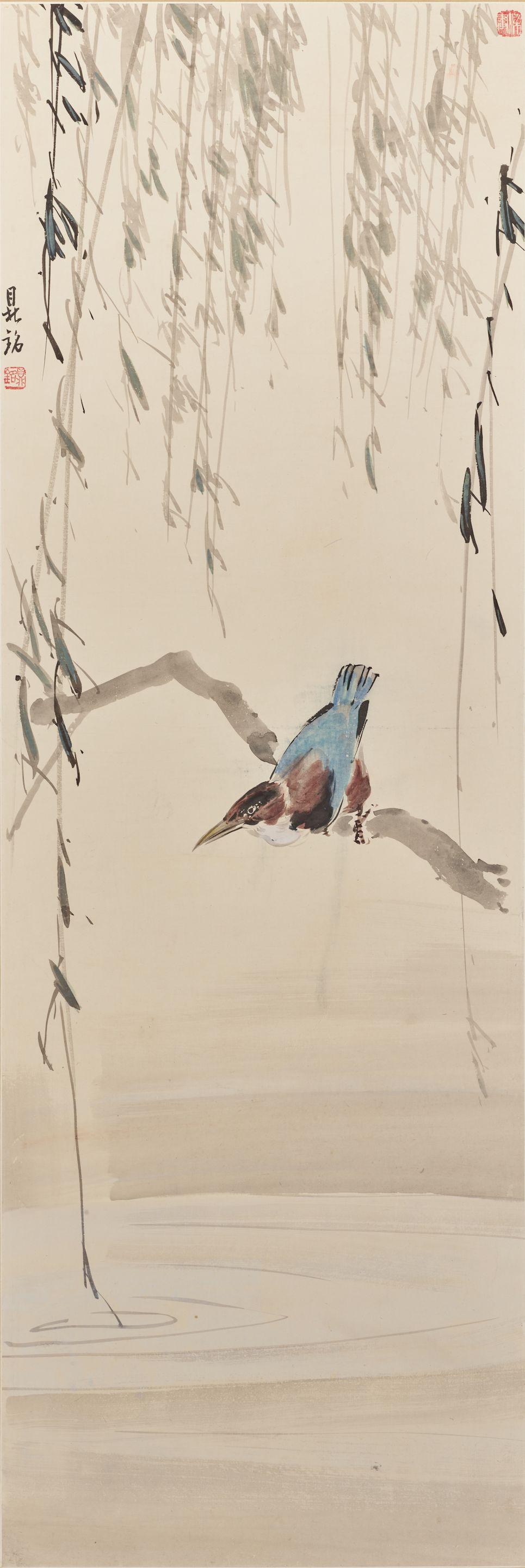 Liang Dingming - Kingfisher on the Willow Branch