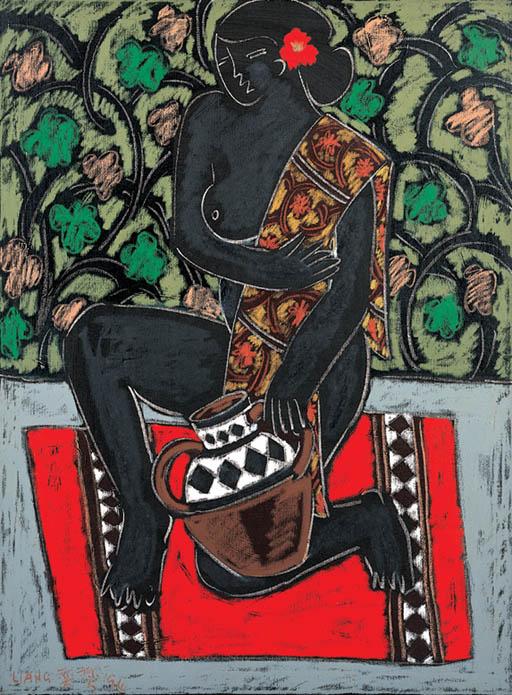 Liang Yifeng - Nude and vase