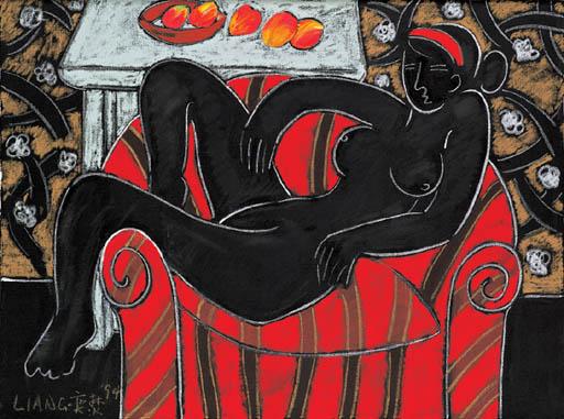 Liang Yifeng - Nude on chair