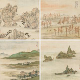 Liang Yuwei - Four Screens Of Landscape