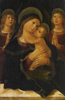 Liberale Da Verona - Madonna Che Abbraccia Il Bambino E Due Angeli
