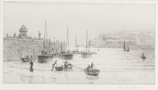 Lieutenant-Commander Rowland John Robb Langmaid - A two-decker running downwind; and St. Ives, Cornwall