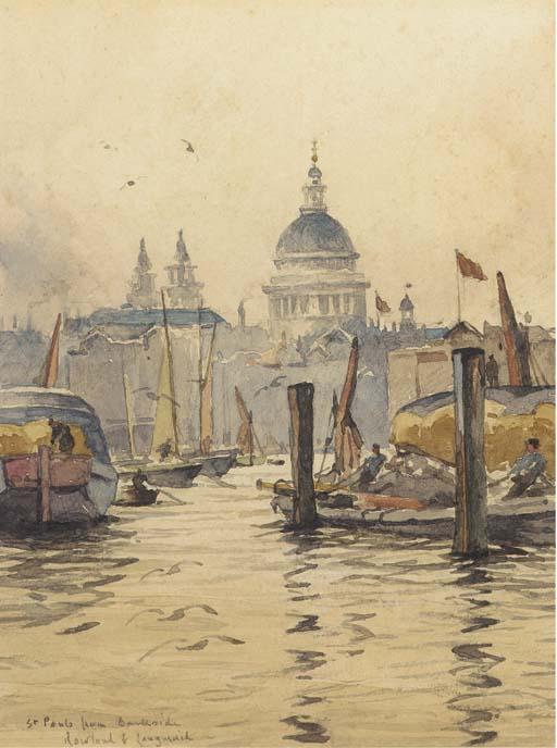 Lieutenant-Commander Rowland John Robb Langmaid - St. Paul\'s from Bankside