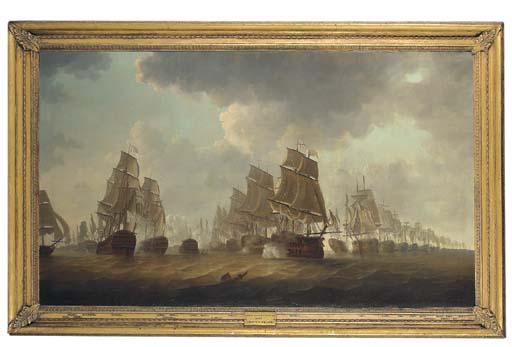 Lieutenant William Elliott, R.N. - Admiral Rodney\'S Flagship Formidable Firing A Starboard Broadside Into Enemy Ships At The Battle of The Saintes, 12Th April 1782