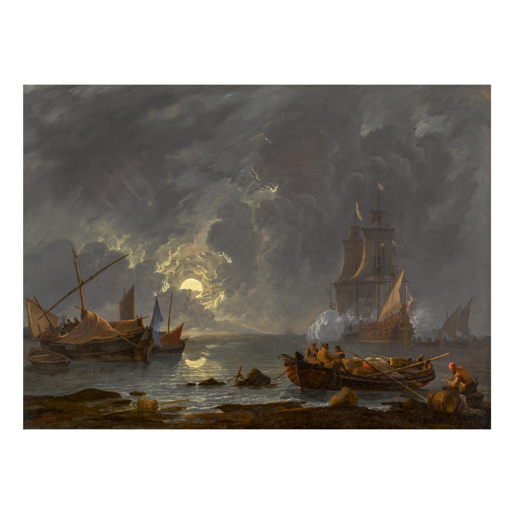 Lieve Pietersz. Verschuier - Ships In Moonlight
